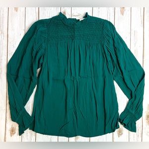 A New Day Target Green Smocked Blouse Size XS Extra Small NEW